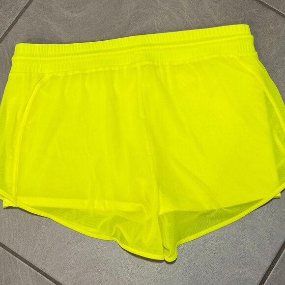 "Alo Yoga" High-Performance Shorts - Vibrant Yellow - Women's Size Large NWOT's - Picture 3 of 5